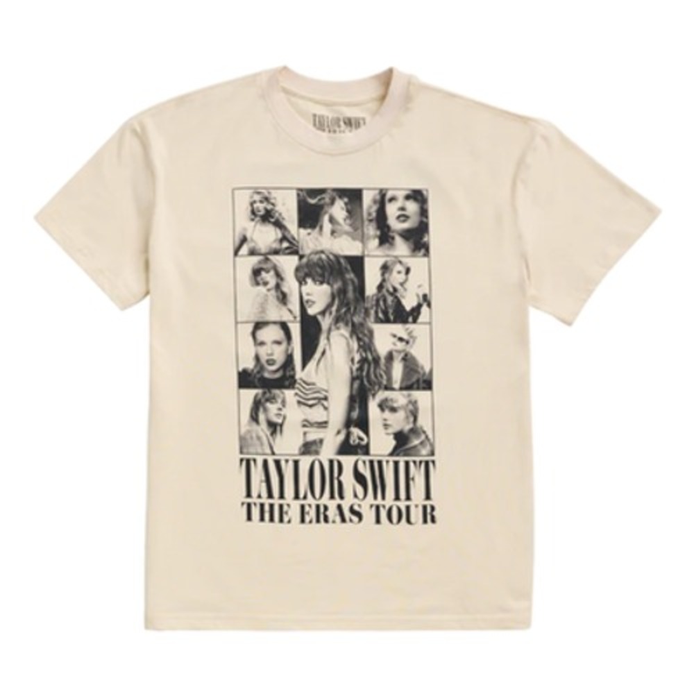 NEW Taylor Swift THE ERAS TOUR Beige Short Sleeve T-Shirt size Medium Through LA